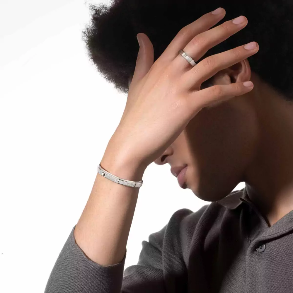 Bague Moderniste brossée, moyen modèle