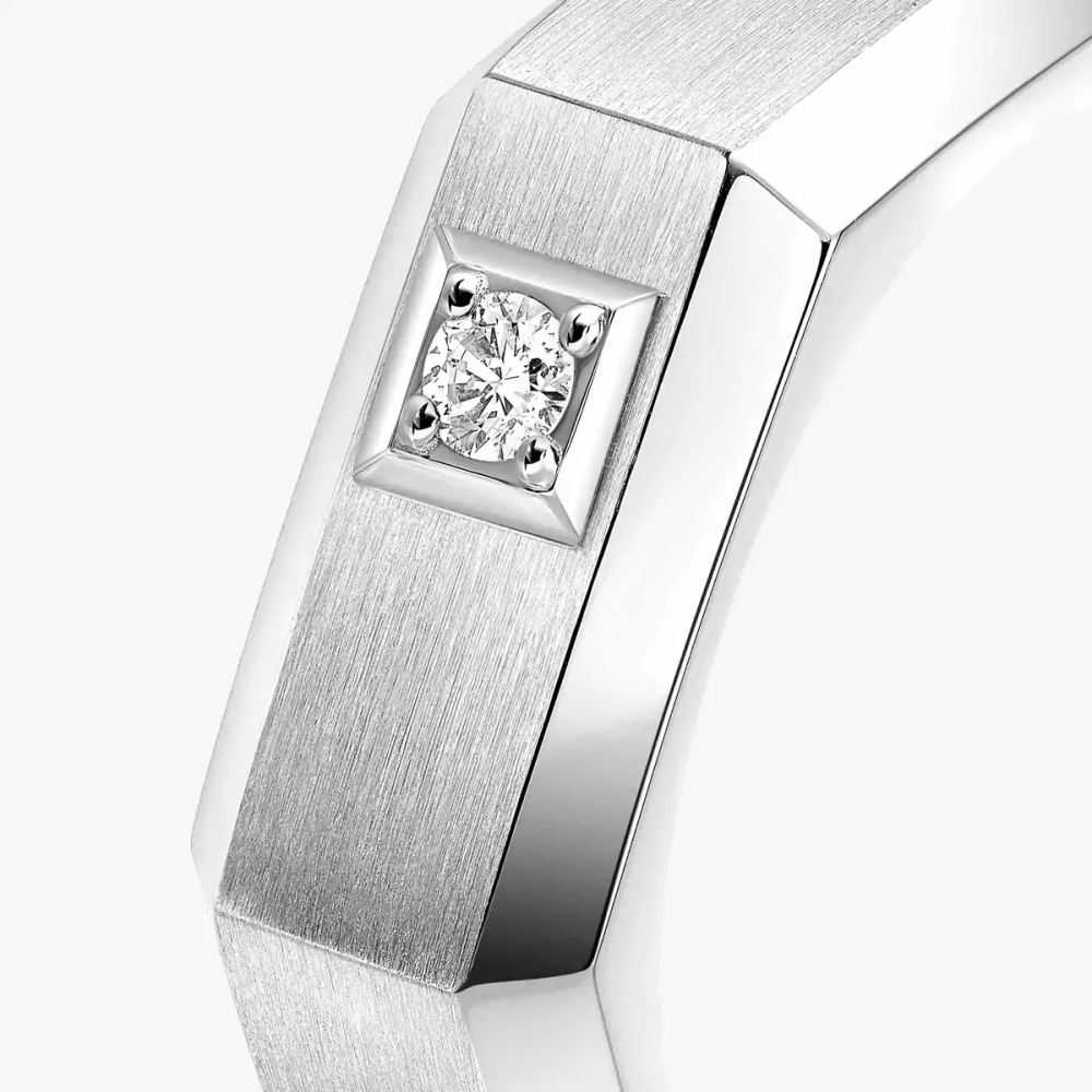 Bague Moderniste brossée, moyen modèle