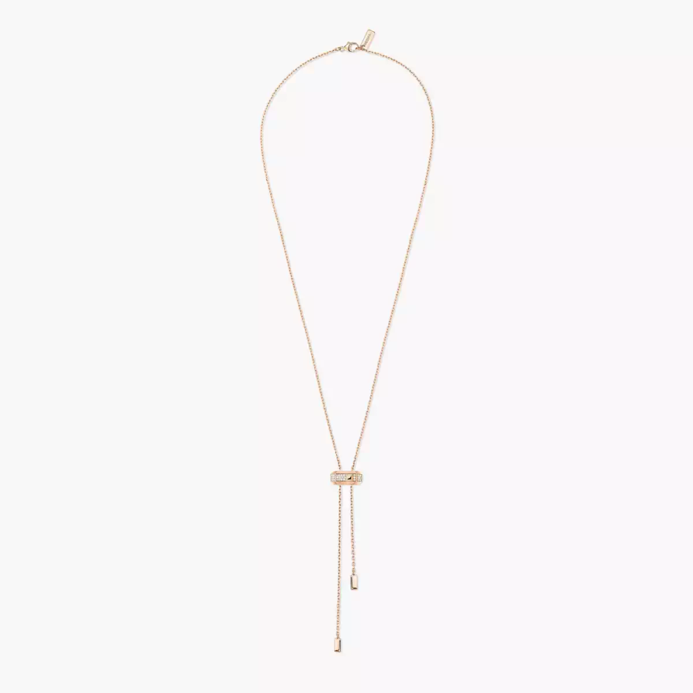 Collier cravate Moderniste Collier cravate diamant or rose Moderniste
