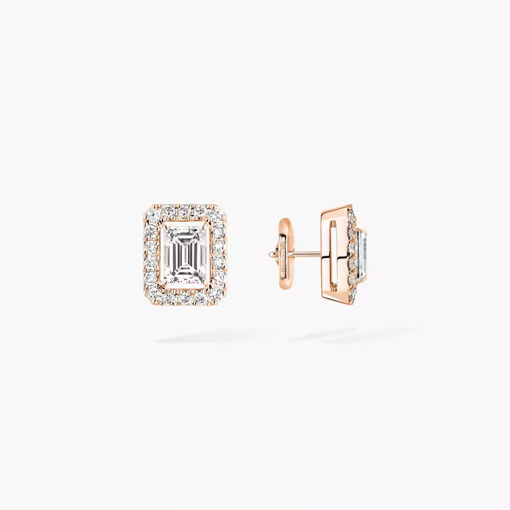 Boucles d'oreilles Joy taille émeraude, petit modèle