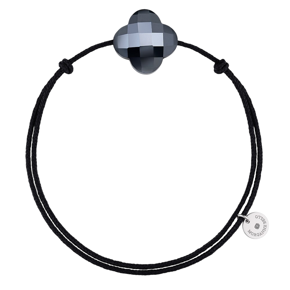 Bracelet, Hématite, Cordon Noir