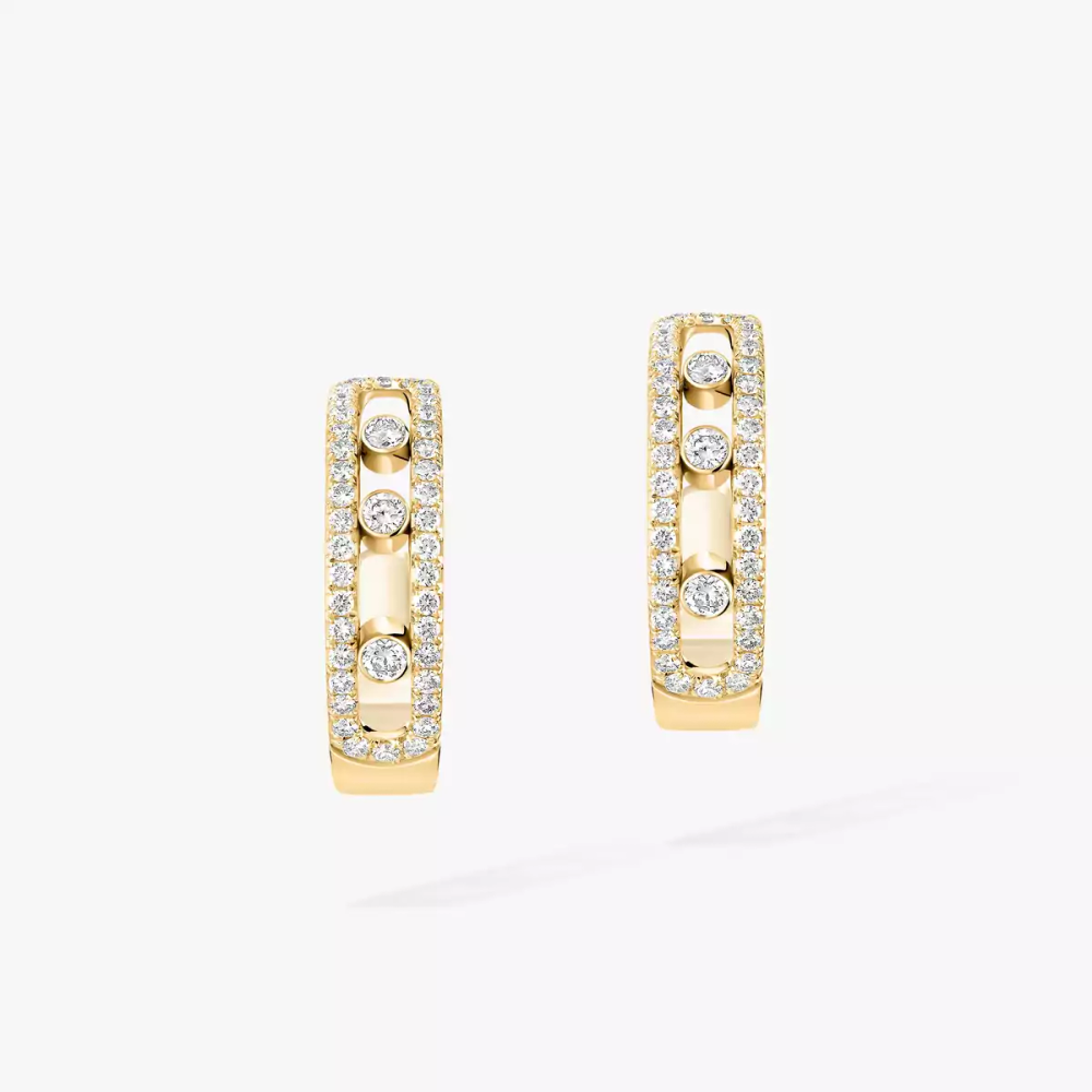 Boucles d'oreilles créoles Move Classique pavées