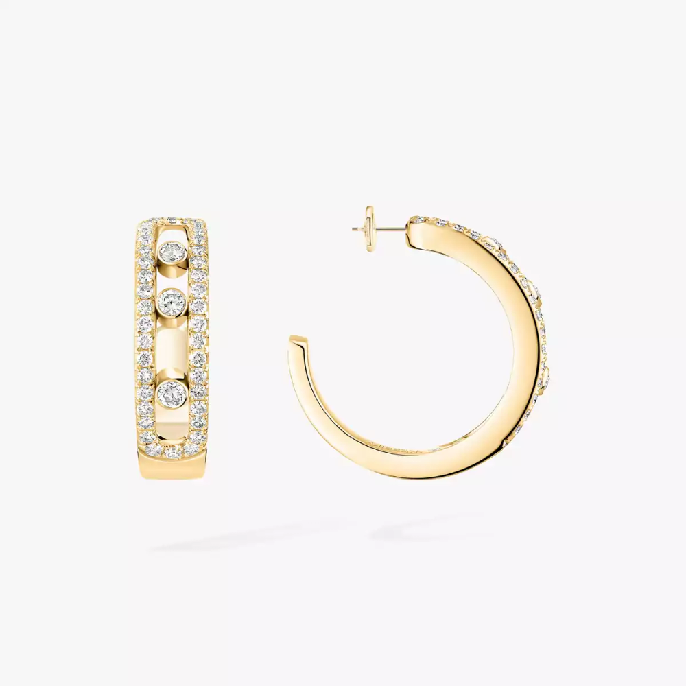 Boucles d'oreilles créoles Move Classique pavées