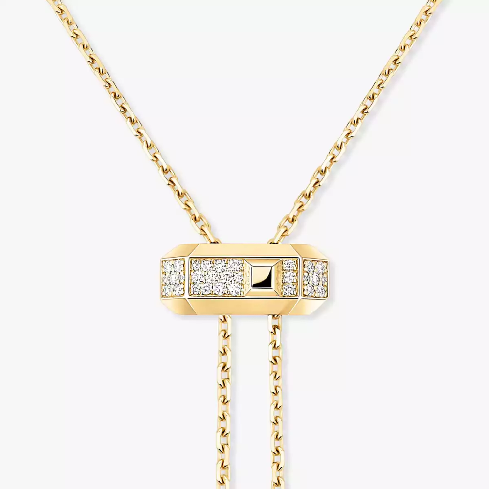 Collier cravate Moderniste Collier cravate diamant or jaune Moderniste