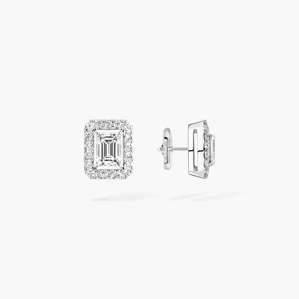 Boucles d'oreilles Joy taille émeraude, petit modèle