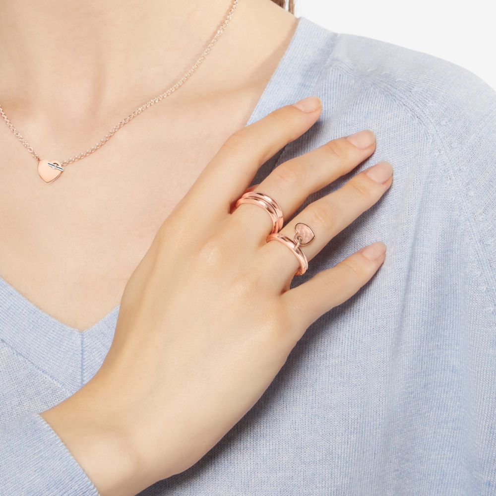 Pendentif Cœur Or Rose & Émail - Bijouterie Aurea｜Morges
