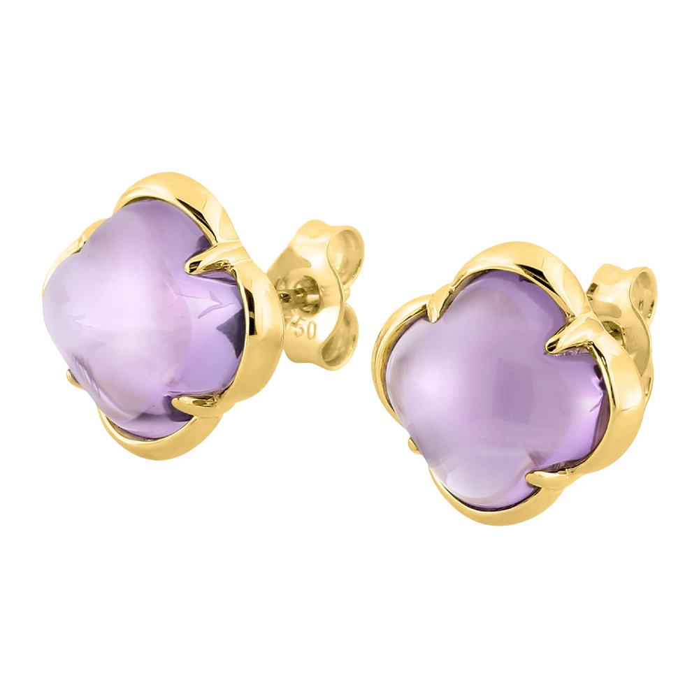 Puces Songe, Amethyste, Or Jaune