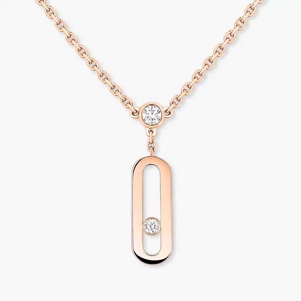 Collier deux rangs Move Uno Collier diamant Move Uno deux rangs en or rose 18 carats