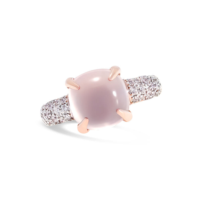 Bague Candy Pavé Quartz Rose