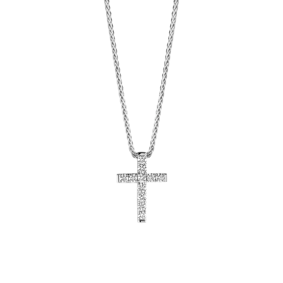 Collier croix diamants
