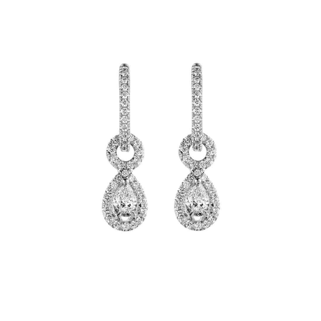 Boucles diamants poires