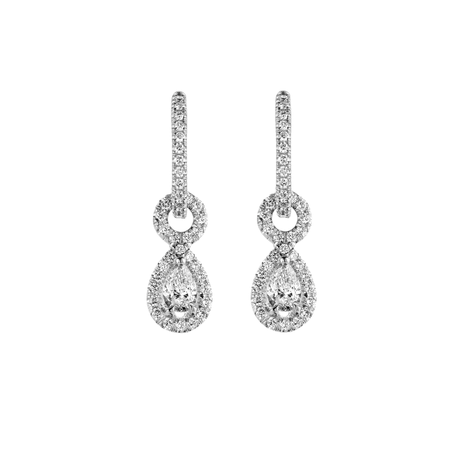 Boucles diamants poires