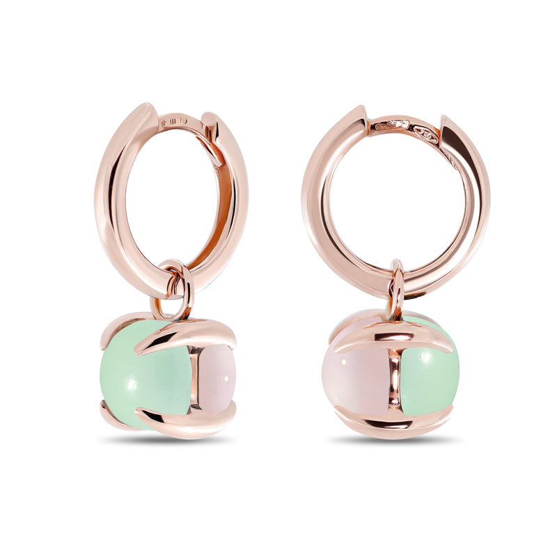 Créole Candy Double Préhnite & Quartz rose