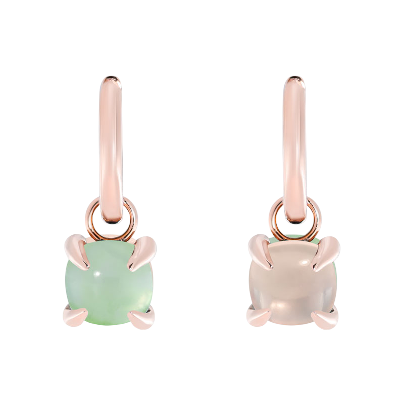Créole Candy Double Préhnite & Quartz rose