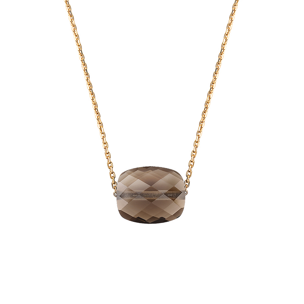 Collier, Quartz Fume, Or Jaune