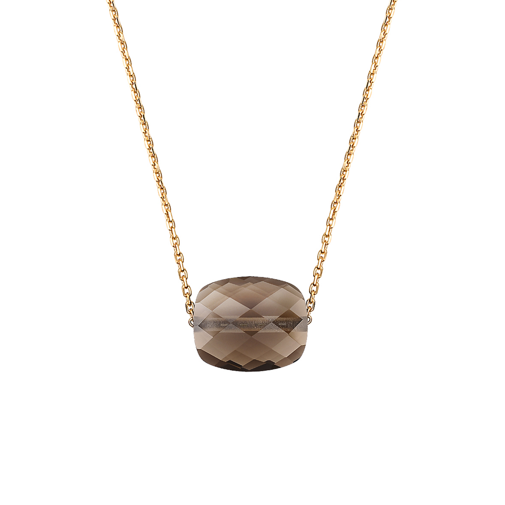 Collier, Quartz Fume, Or Jaune