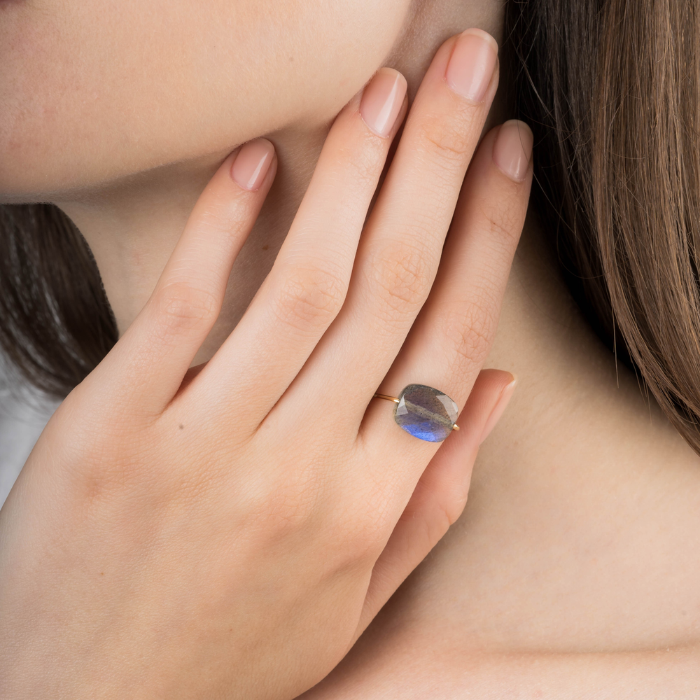 Bague, Labradorite, Or Jaune - Bijouterie Aurea｜Morges