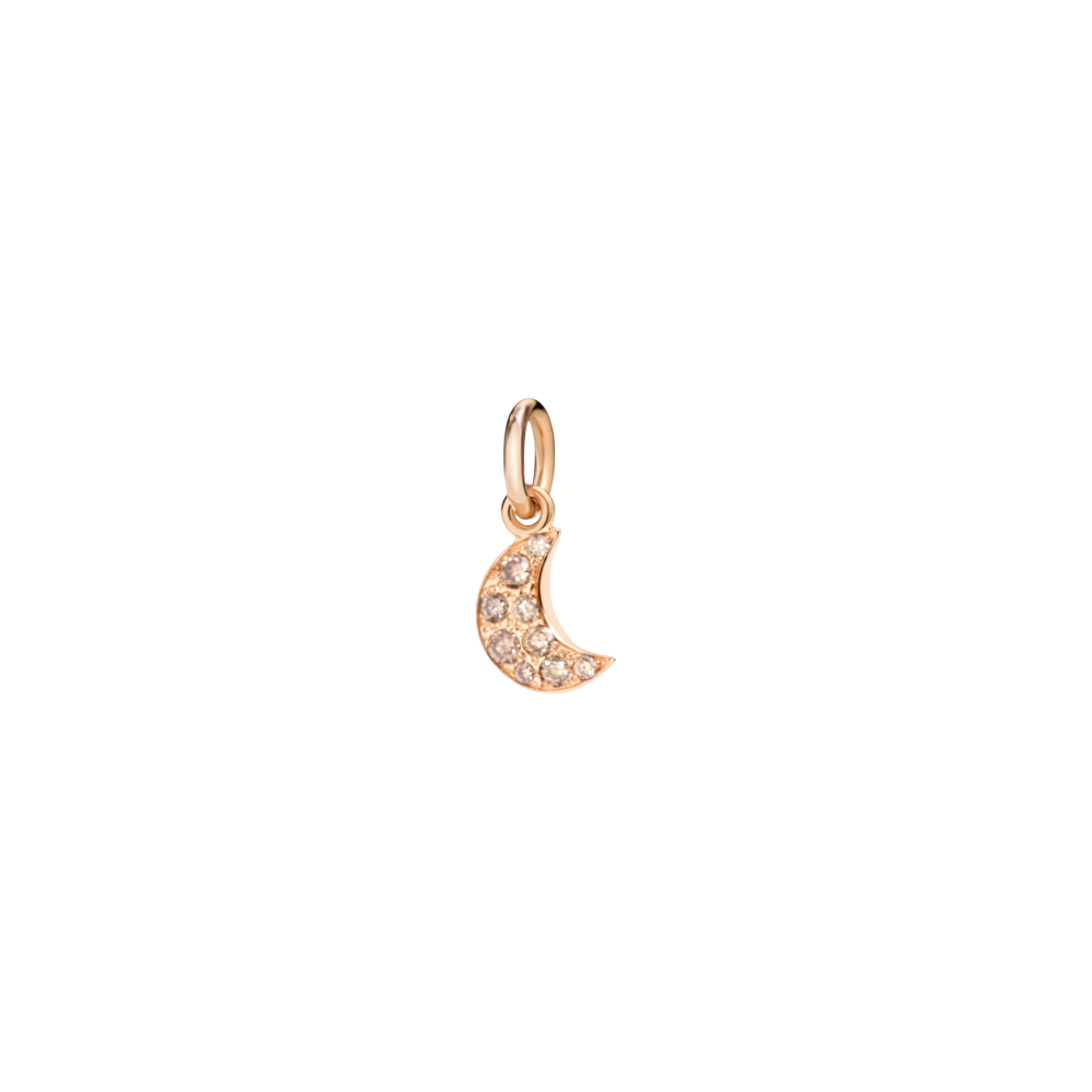 Pendentif Lune Or Rose & Diamants Cognac - Bijouterie Aurea｜Morges
