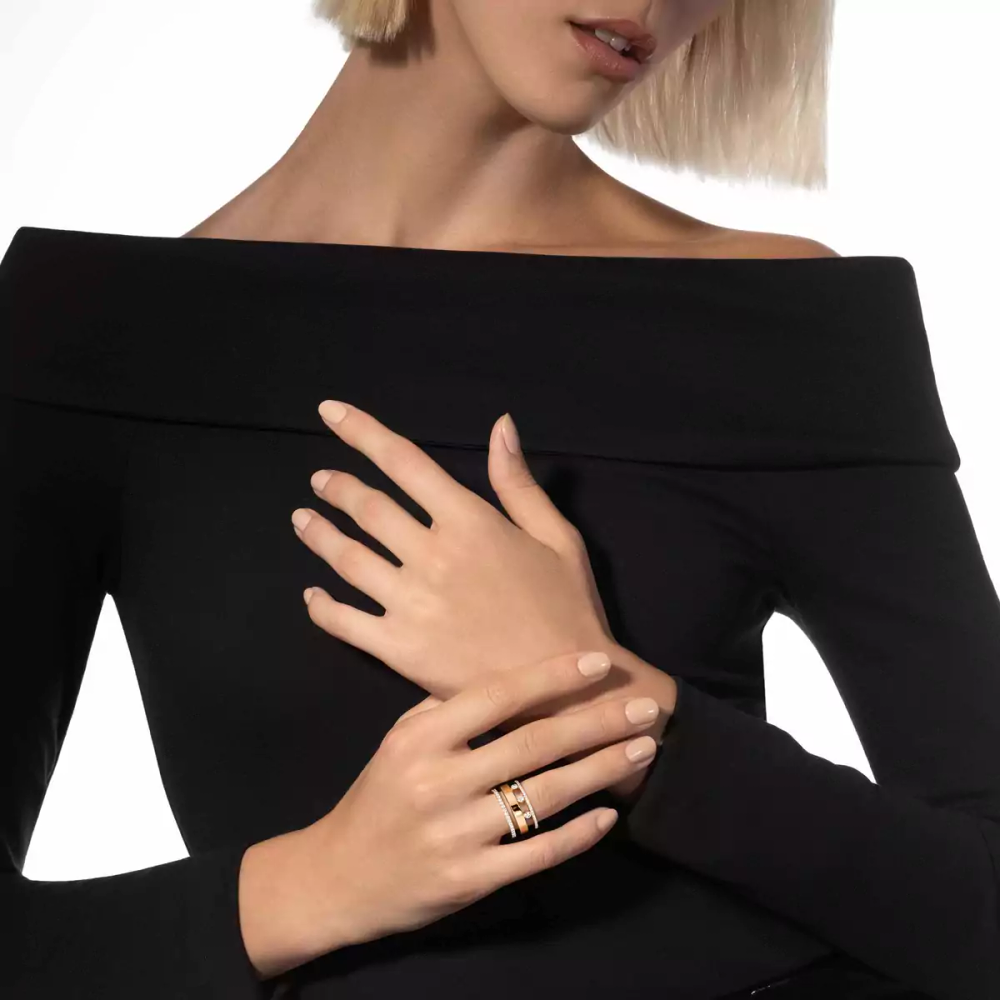 Bague Move Romane semi-pavée, grand modèle