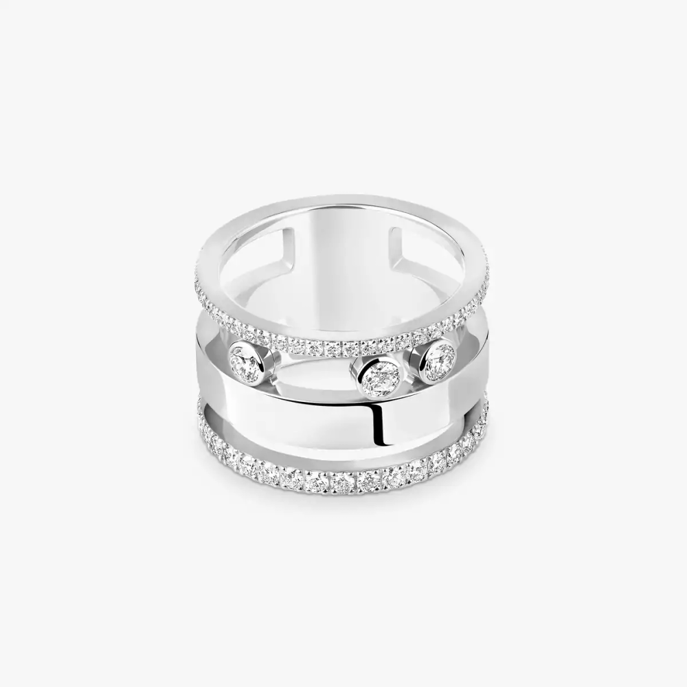 Bague Move Romane semi-pavée, grand modèle
