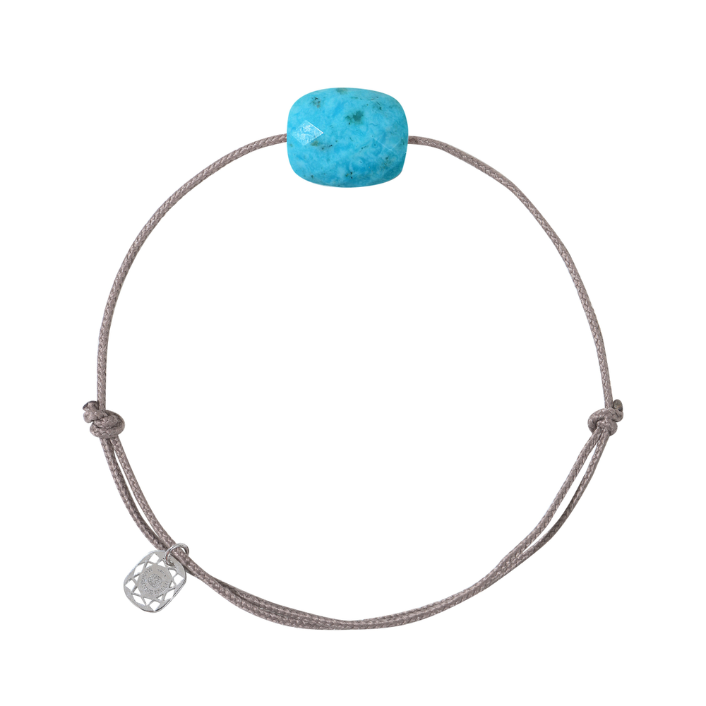 Bracelet, Turquoise, Cord Taupe