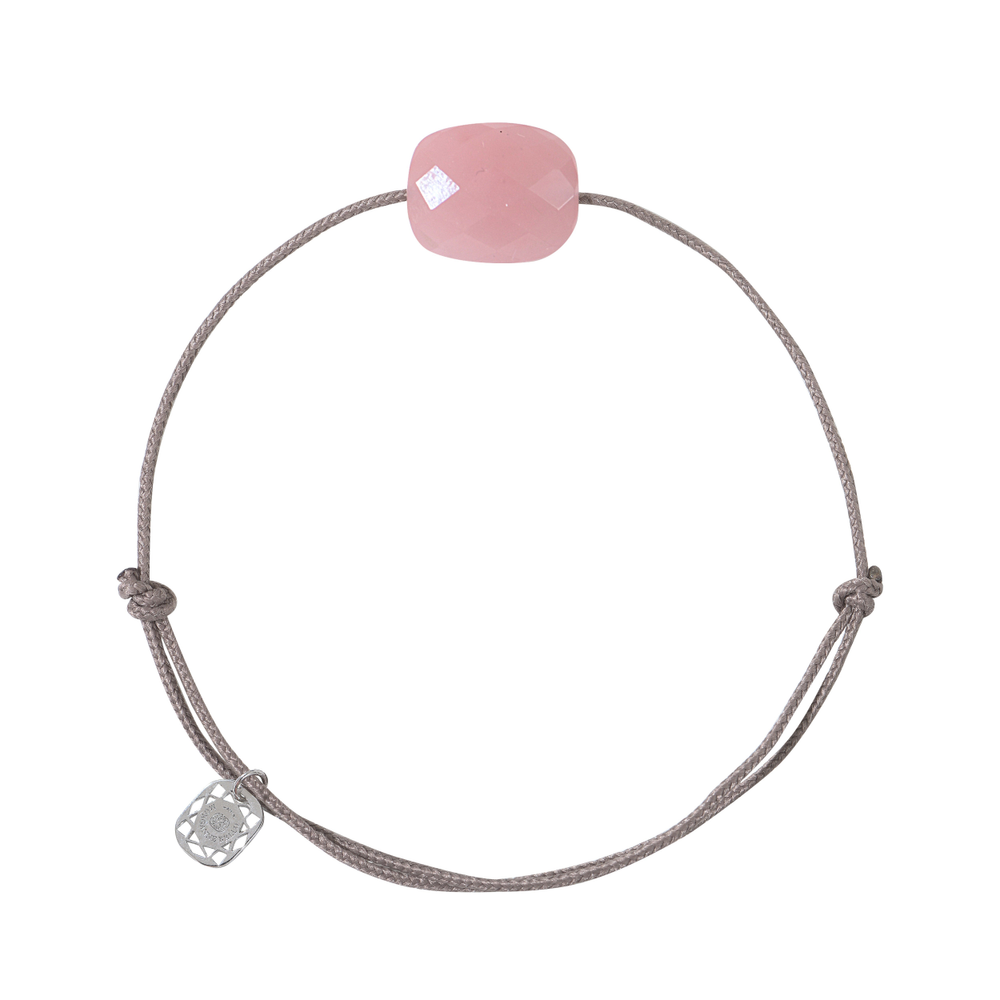 Bracelet, Quartz Guava, Cordon Taupe