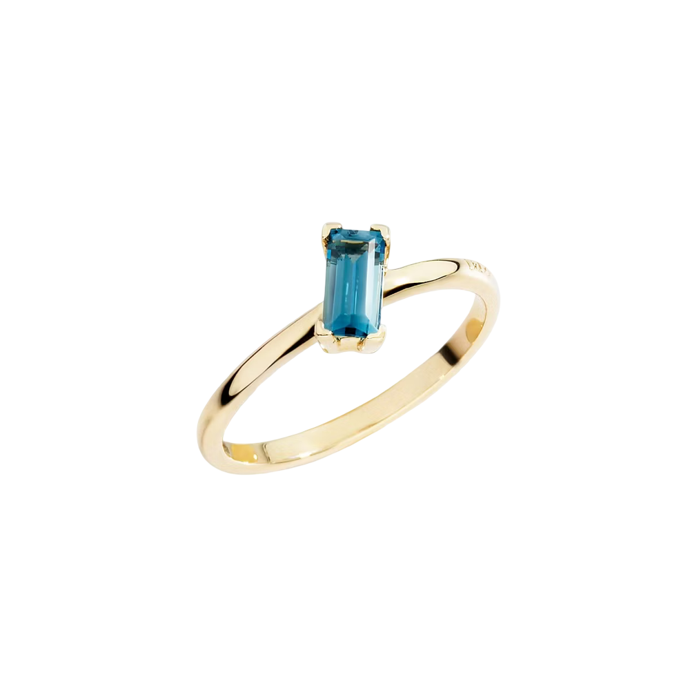 Bague Taille Baguette En Topaze Bleu London