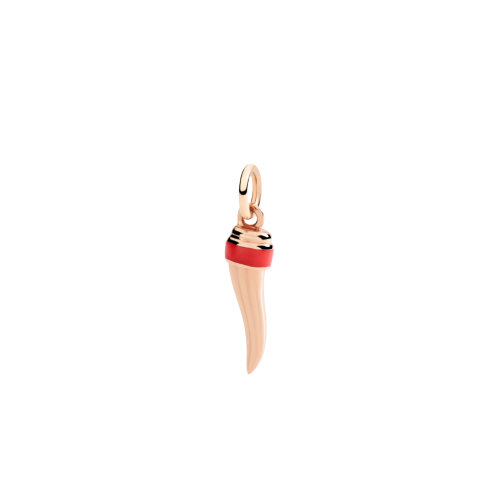 Pendentif Corne Or Rose Et Émail