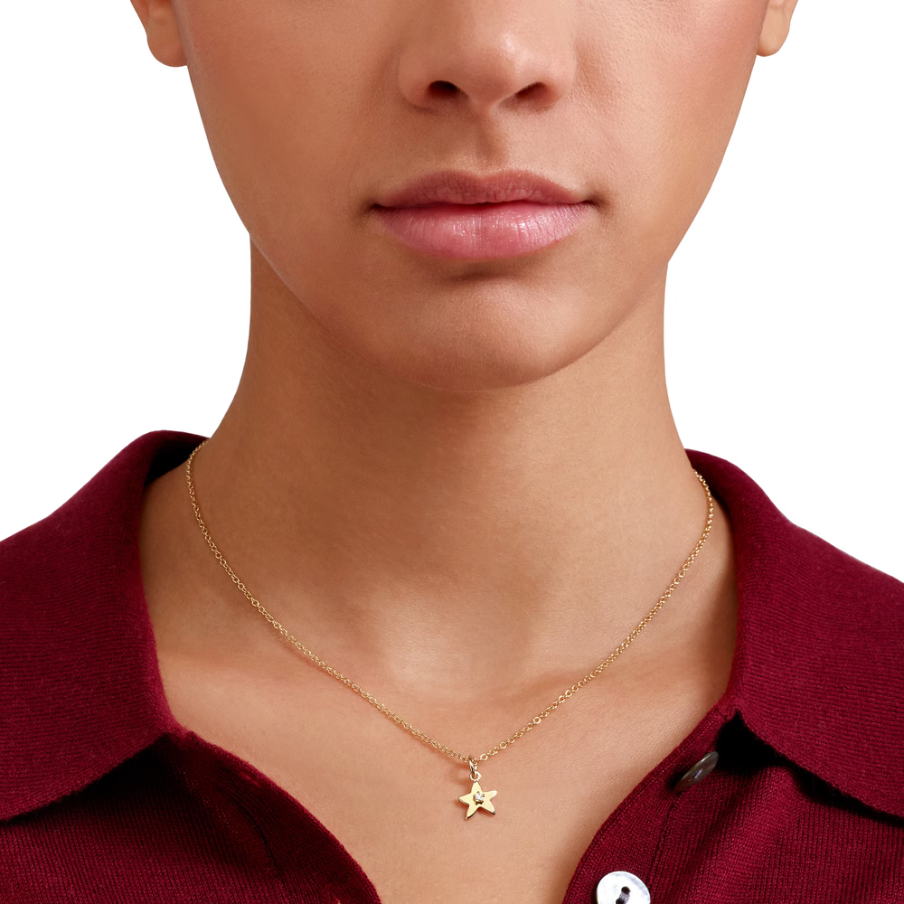 Pendentif Stellina Or Jaune Et Diamant Blanc