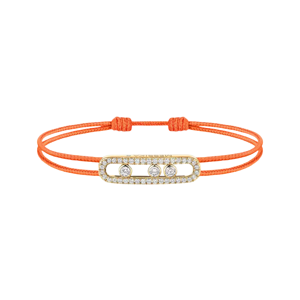 Bracelet cordon Messika Care(s) orange pavé