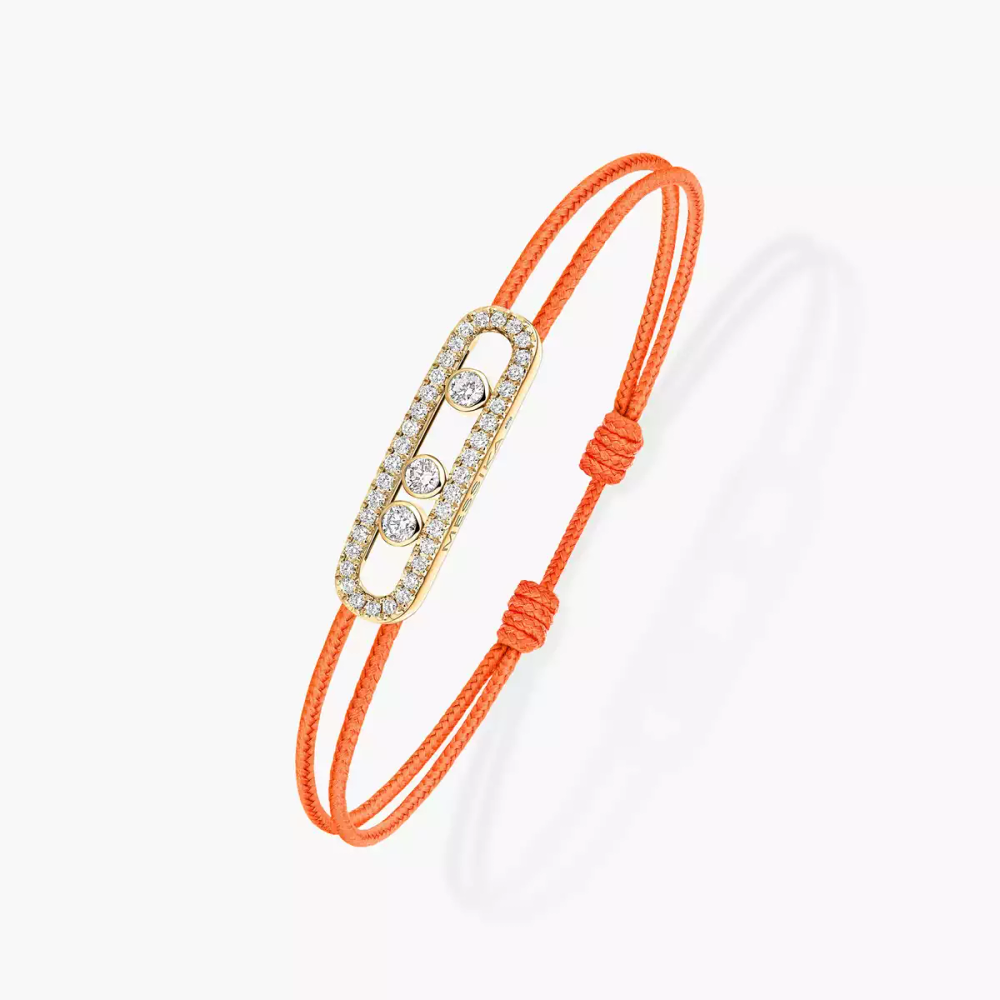 Bracelet cordon Messika Care(s) orange pavé