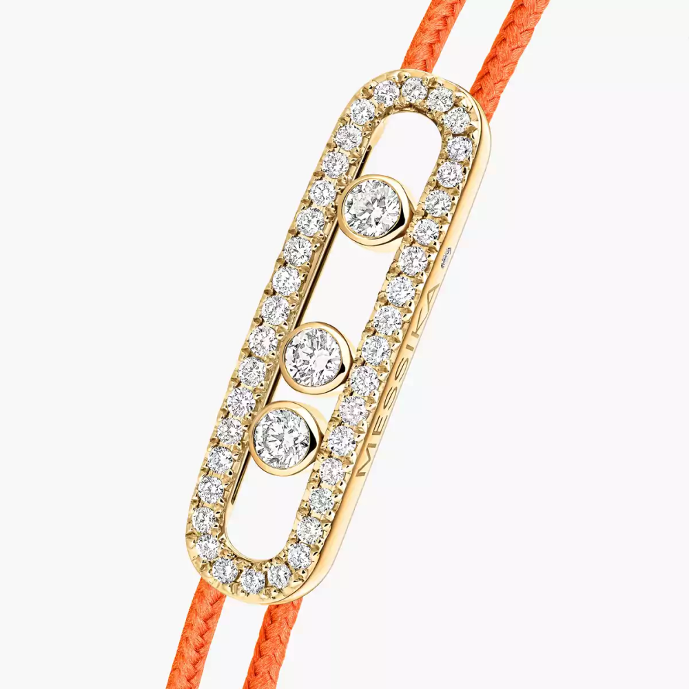 Bracelet cordon Messika Care(s) orange pavé