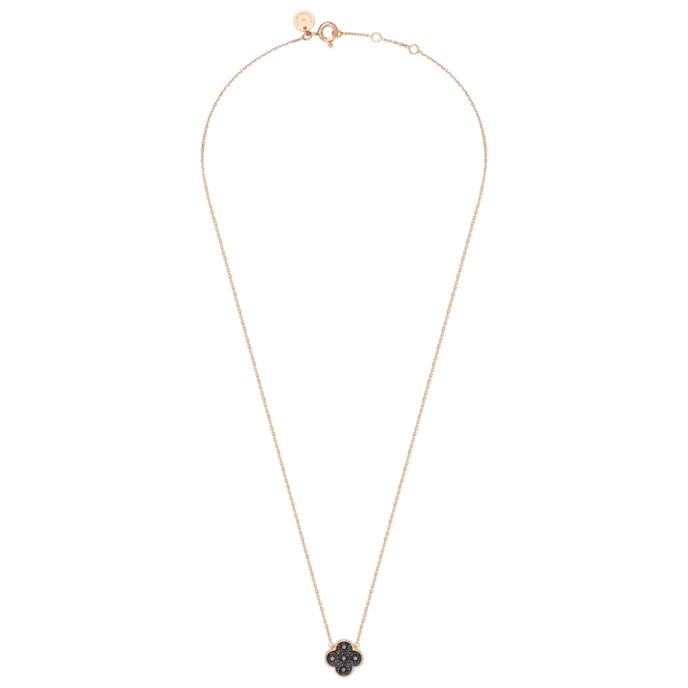 Collier, Diamants Noirs, Or Rose