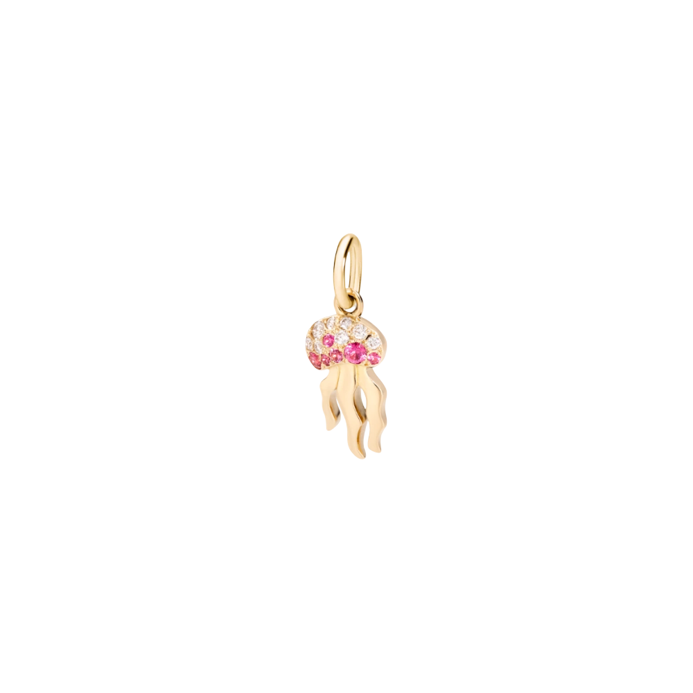 Pendentif Méduse Or Jaune, Spinelles Et Diamants
