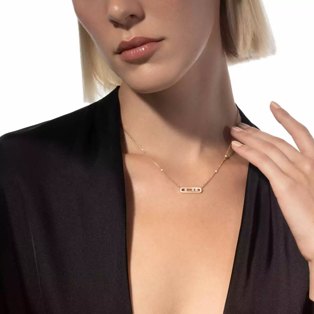 Collier Move Classique, petit modèle Collier diamant Baby Move en or jaune 18 carats