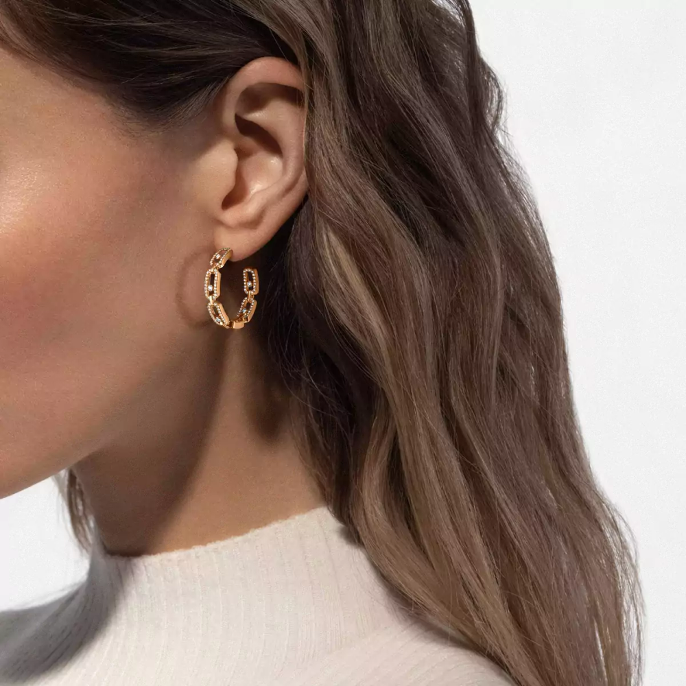 Boucles d'oreilles créoles Move Link, petit modèle