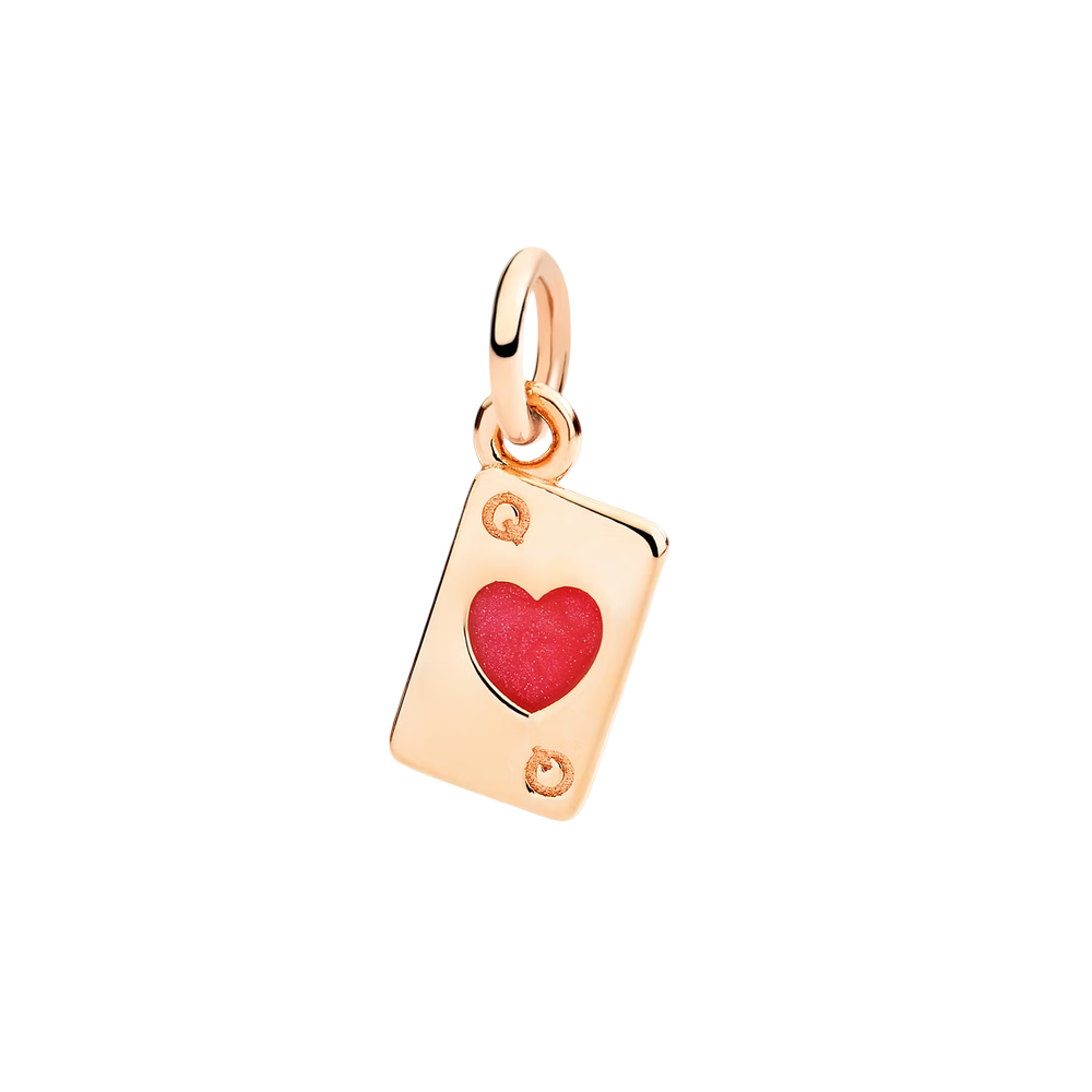 Pendentif Carte À Jouer Or Rose Et Émail - Bijouterie Aurea｜Morges