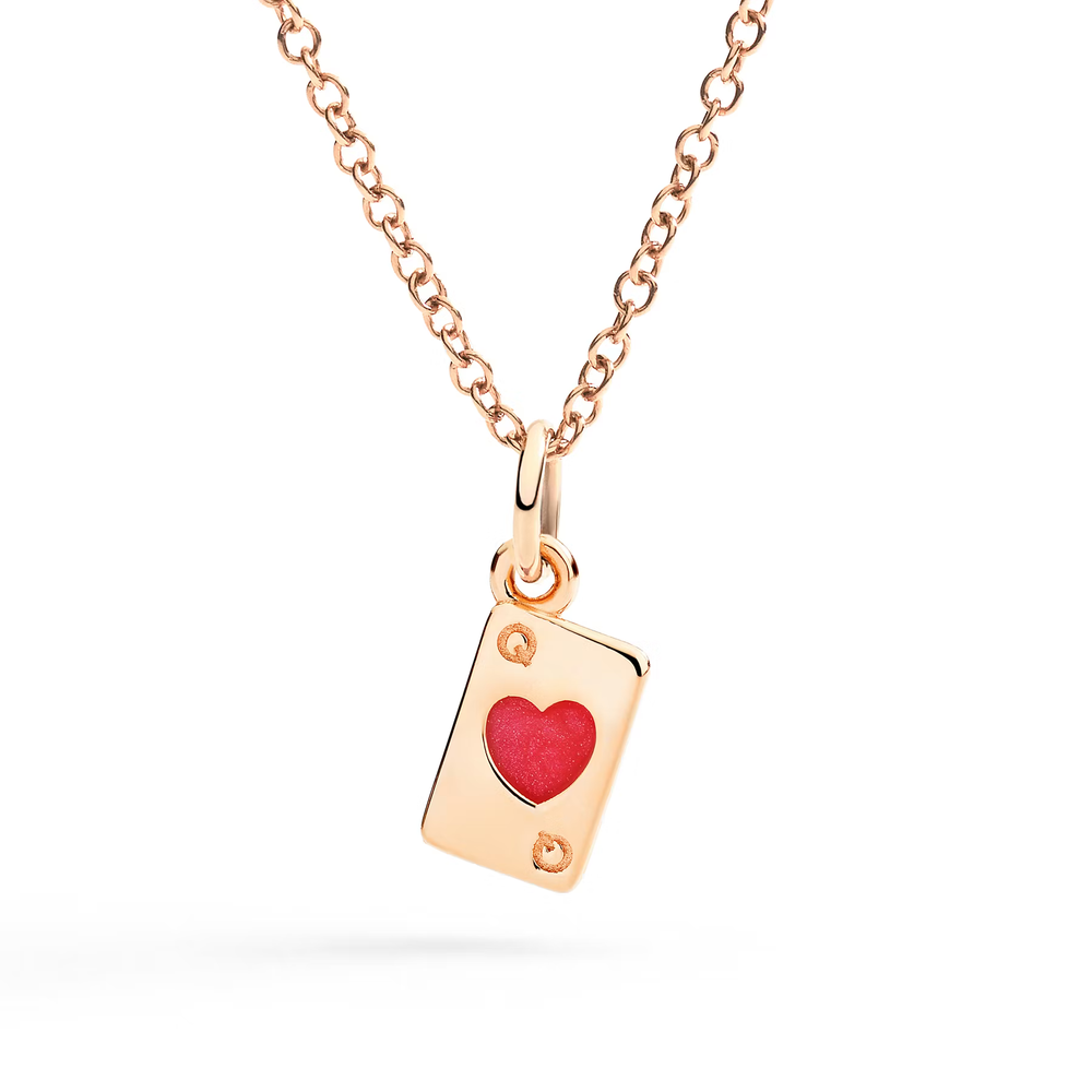 Pendentif Carte À Jouer Or Rose Et Émail - Bijouterie Aurea｜Morges