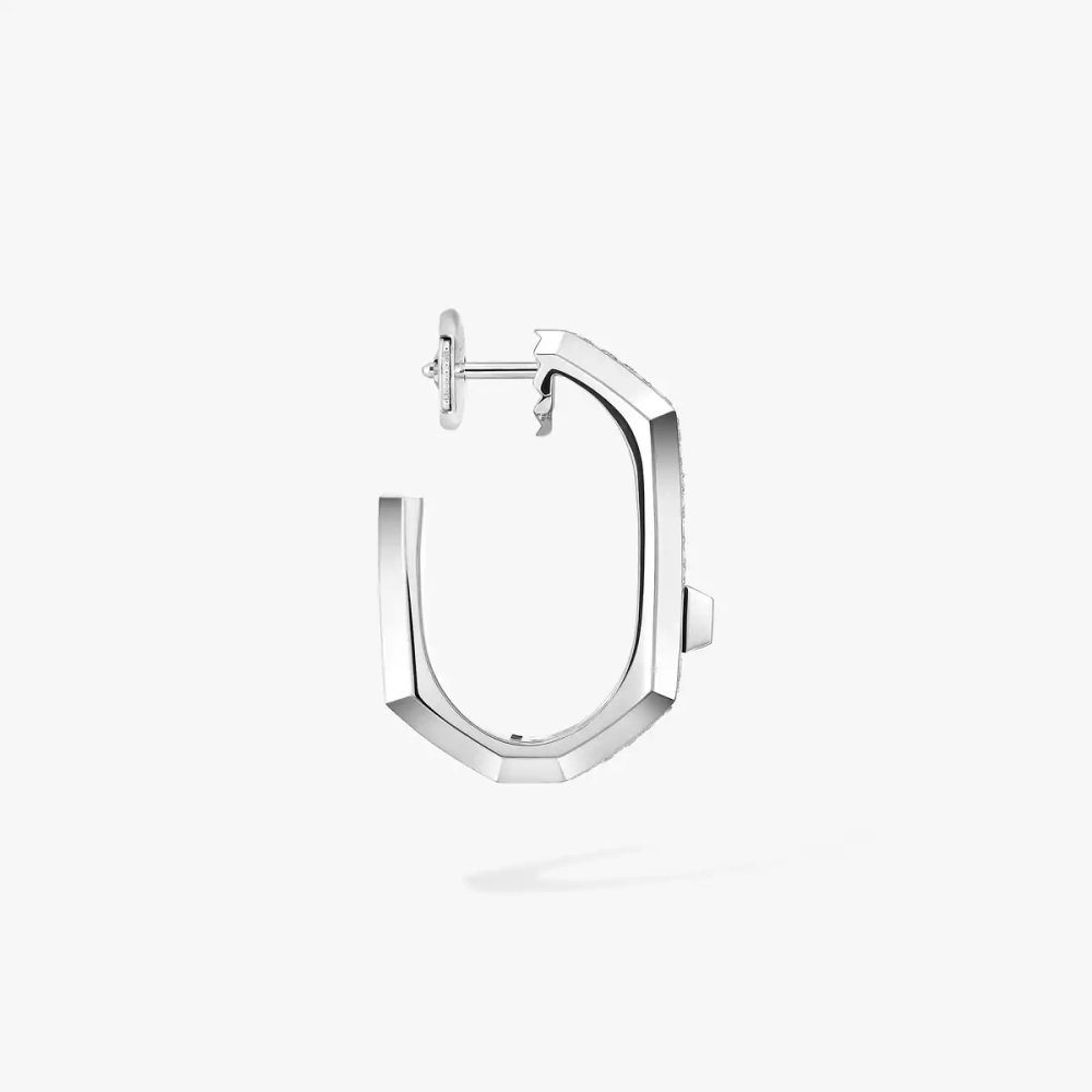 Mono boucle d'oreille Moderniste pavée, moyen modèle