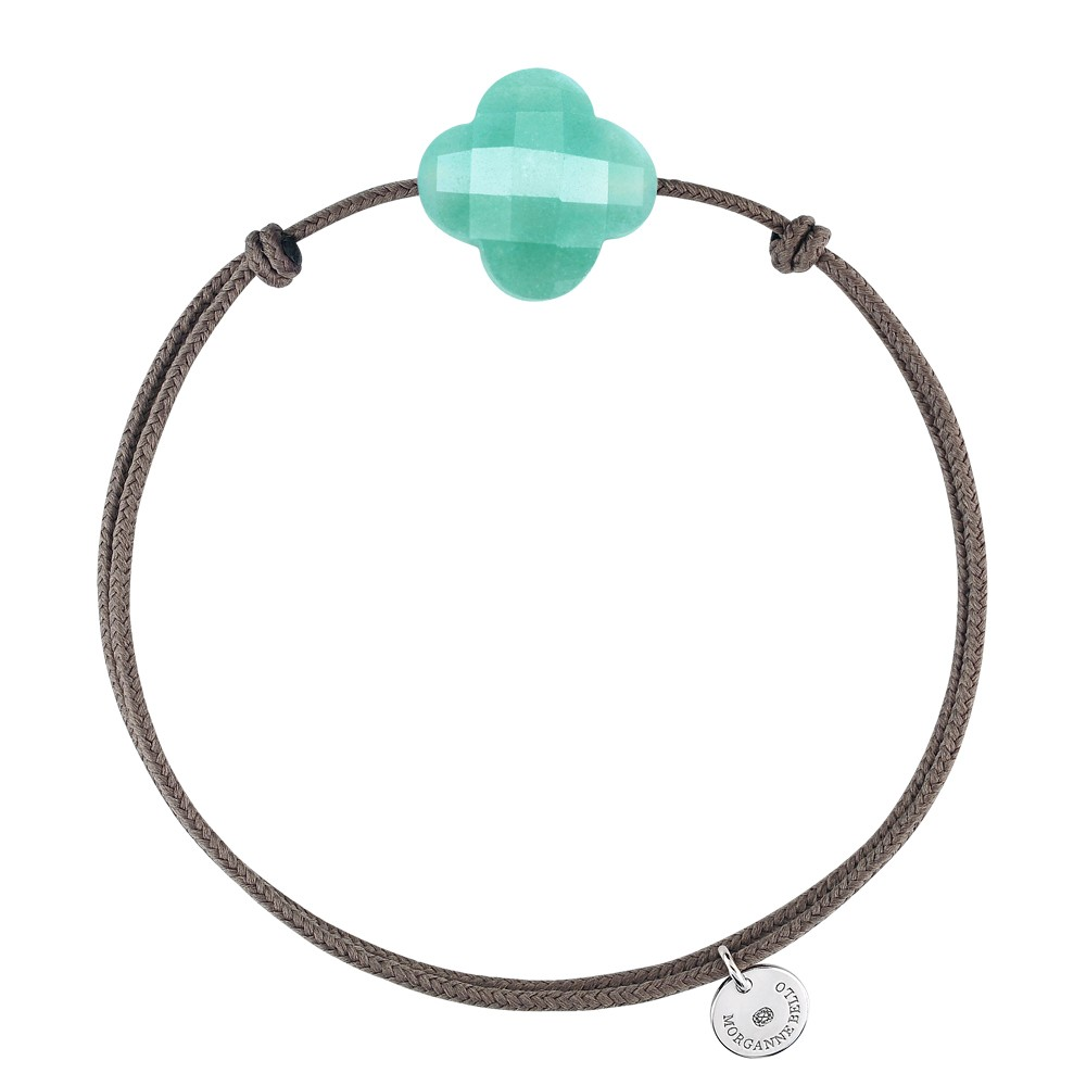 Bracelet, Amazonite, Cordon Taupe