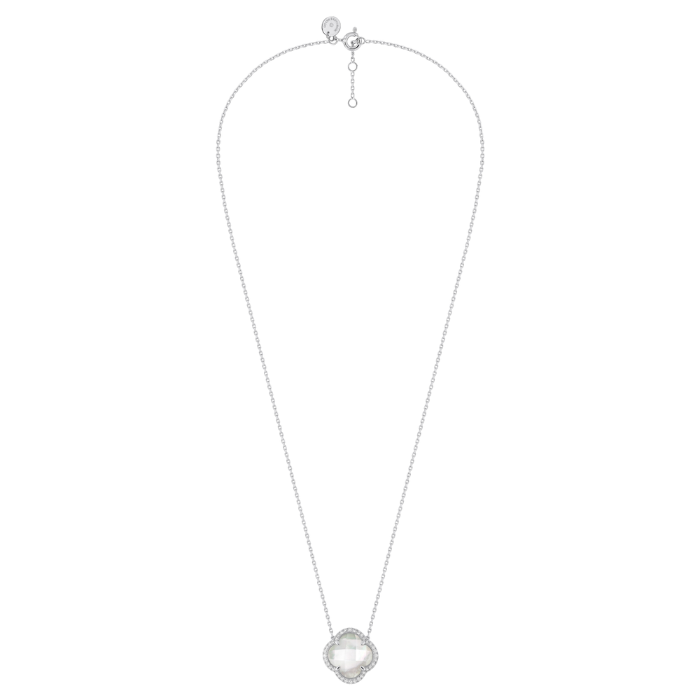 Collier, Nacre Blanche Grand Modèle, Diamants, Or Blanc