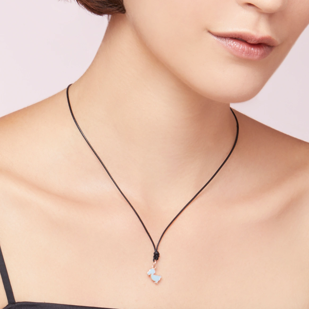 Pendentif Dodo Junior Or Rose & Émail