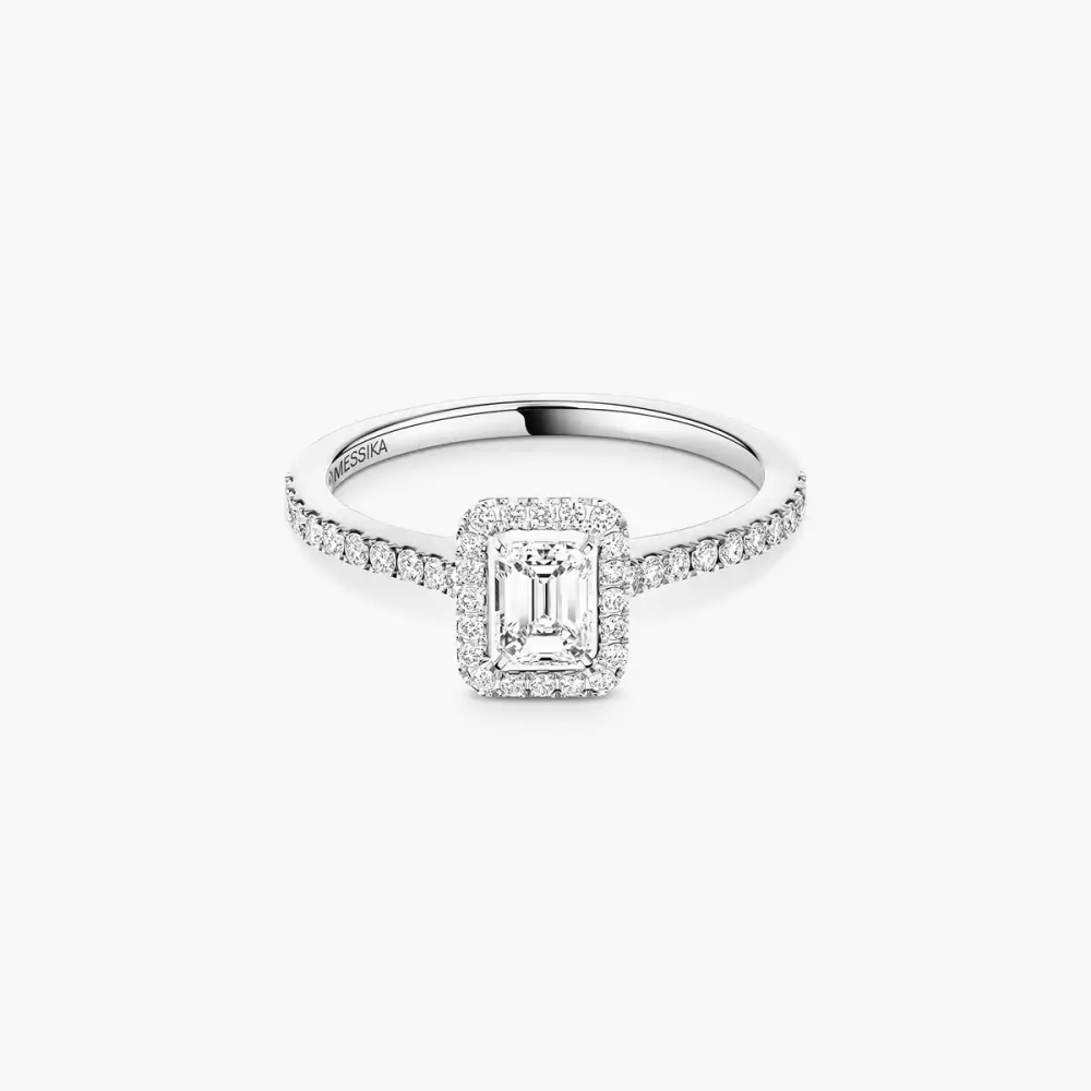 Bague solitaire Joy taille émeraude, petit modèle