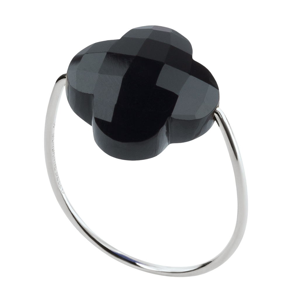 Bague, Onyx, Or Blanc - Bijouterie Aurea｜Morges
