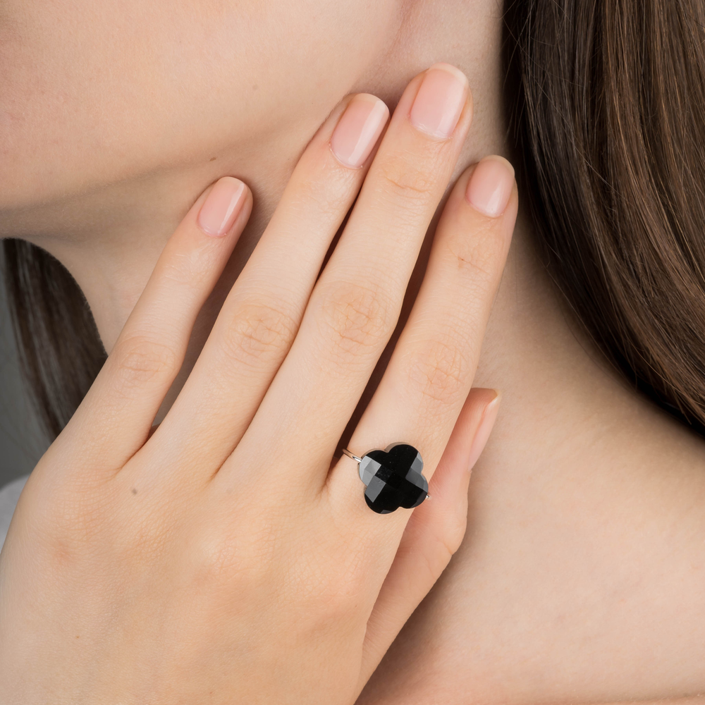 Bague, Onyx, Or Blanc - Bijouterie Aurea｜Morges