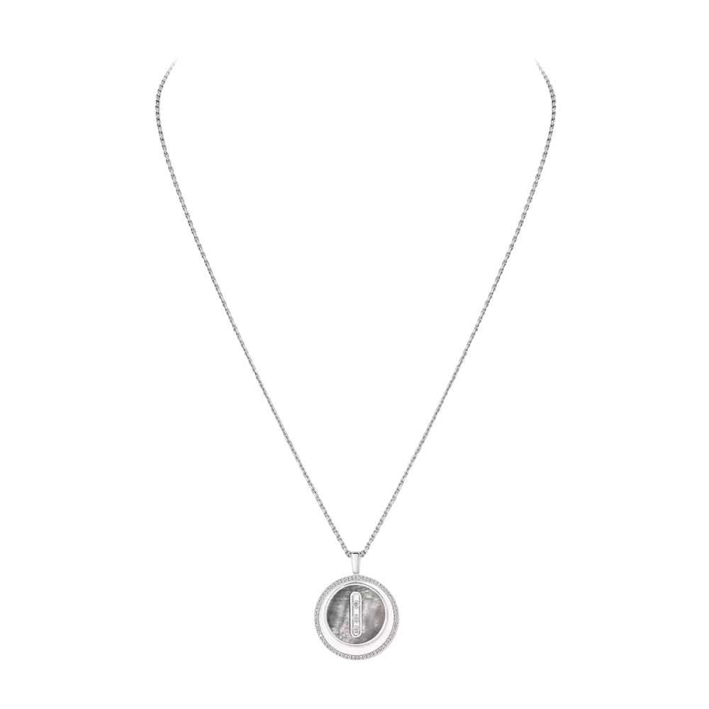 Collier Lucky Move nacre grise, moyen modèle