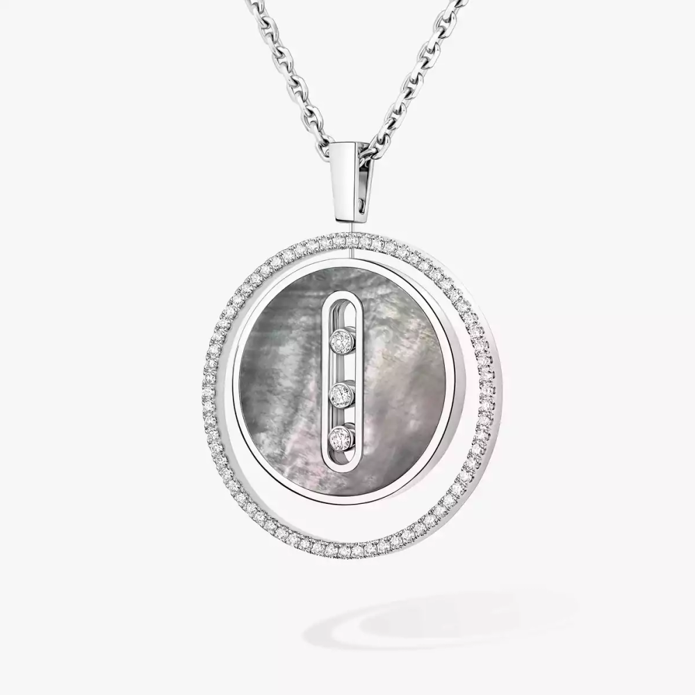 Collier Lucky Move nacre grise, moyen modèle