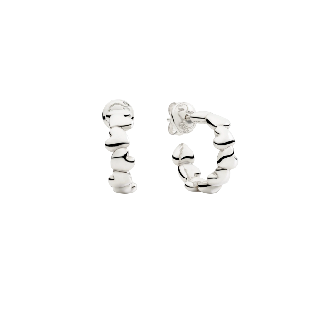 Boucles D’oreille Créoles Cœur Argent