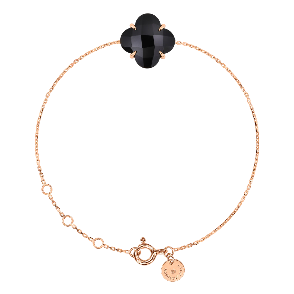Bracelet, Onyx, Or Rose