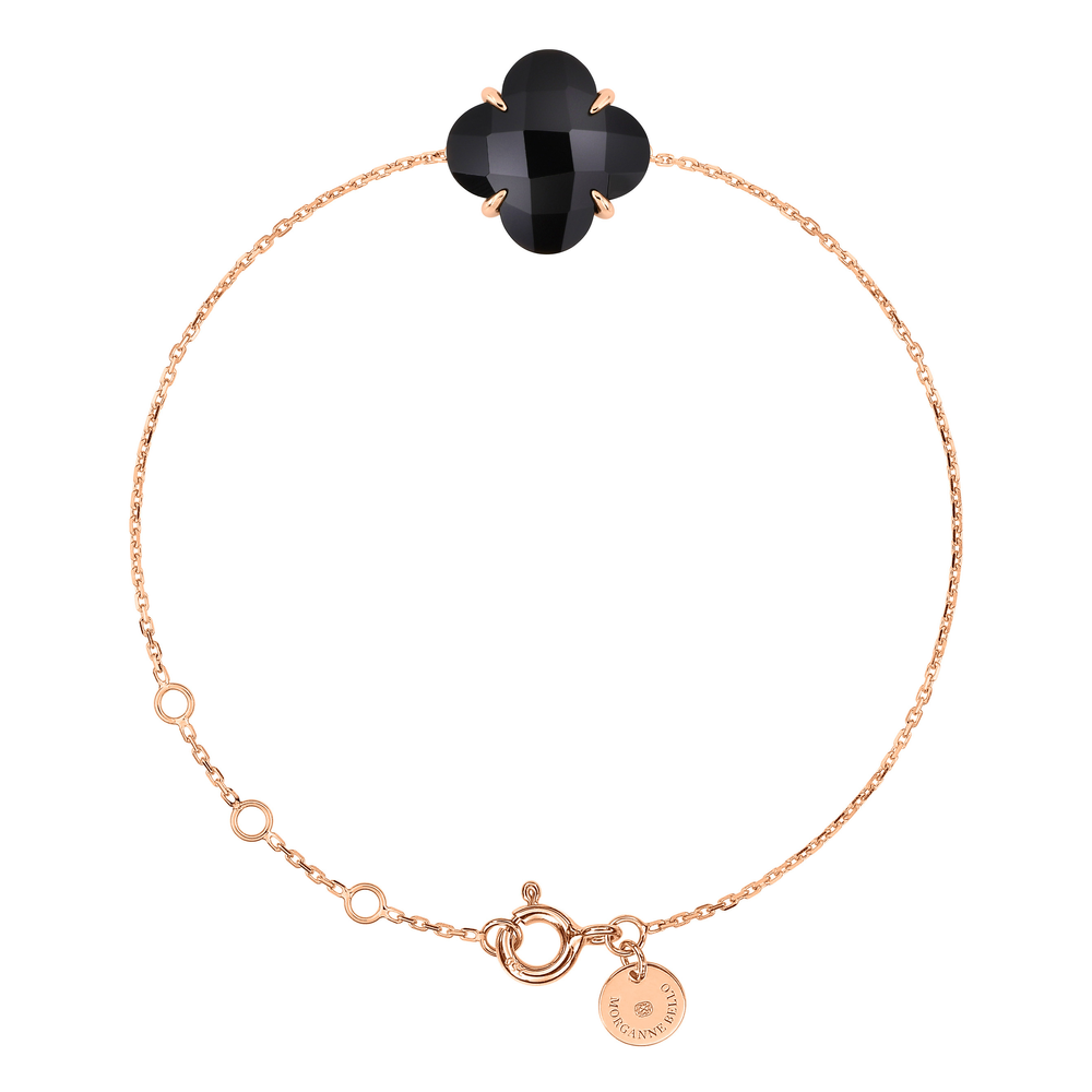 Bracelet, Onyx, Or Rose